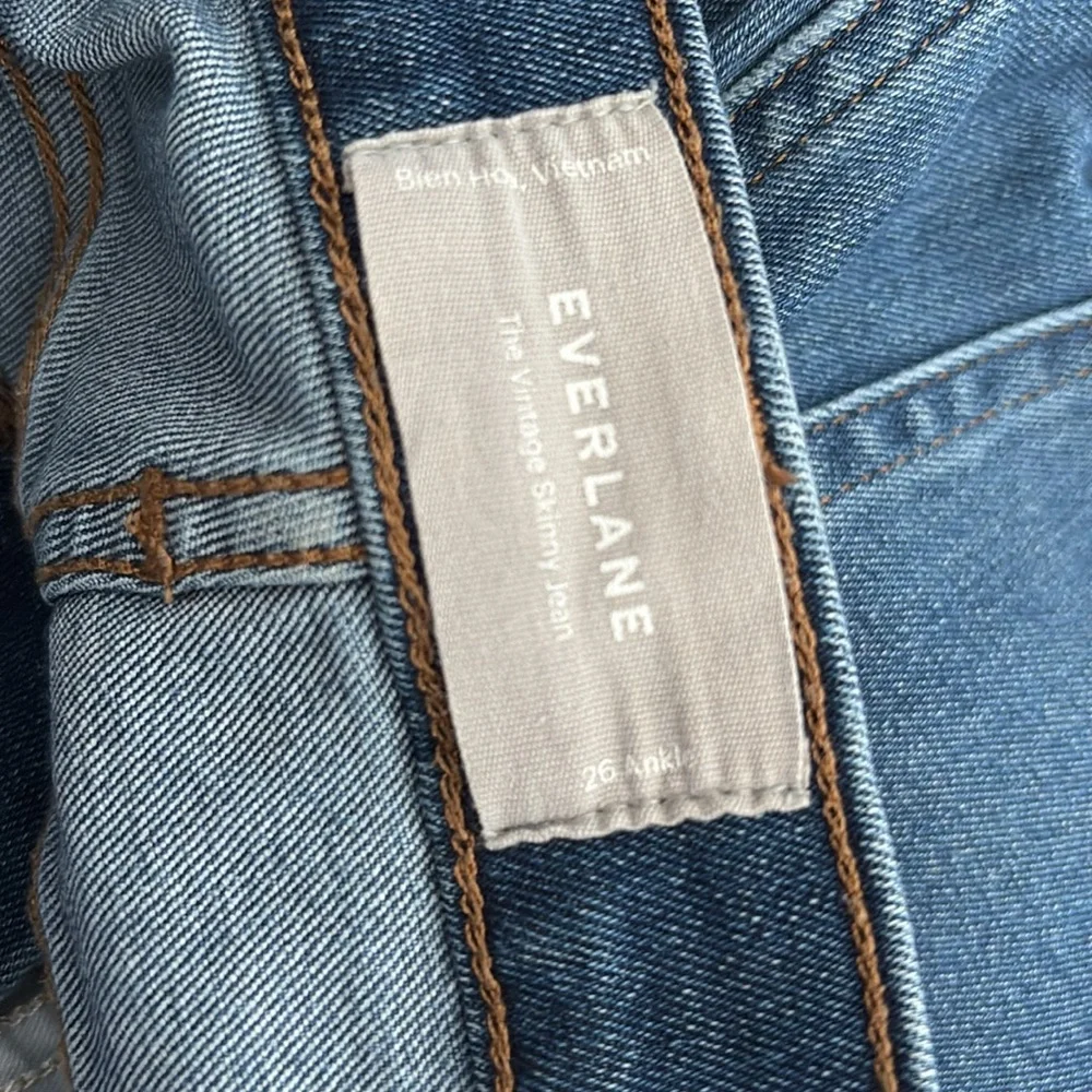 Everlane Womens The Vintage Skinny Jean 26 Ankle Blue Medium Wash Denim Cotton